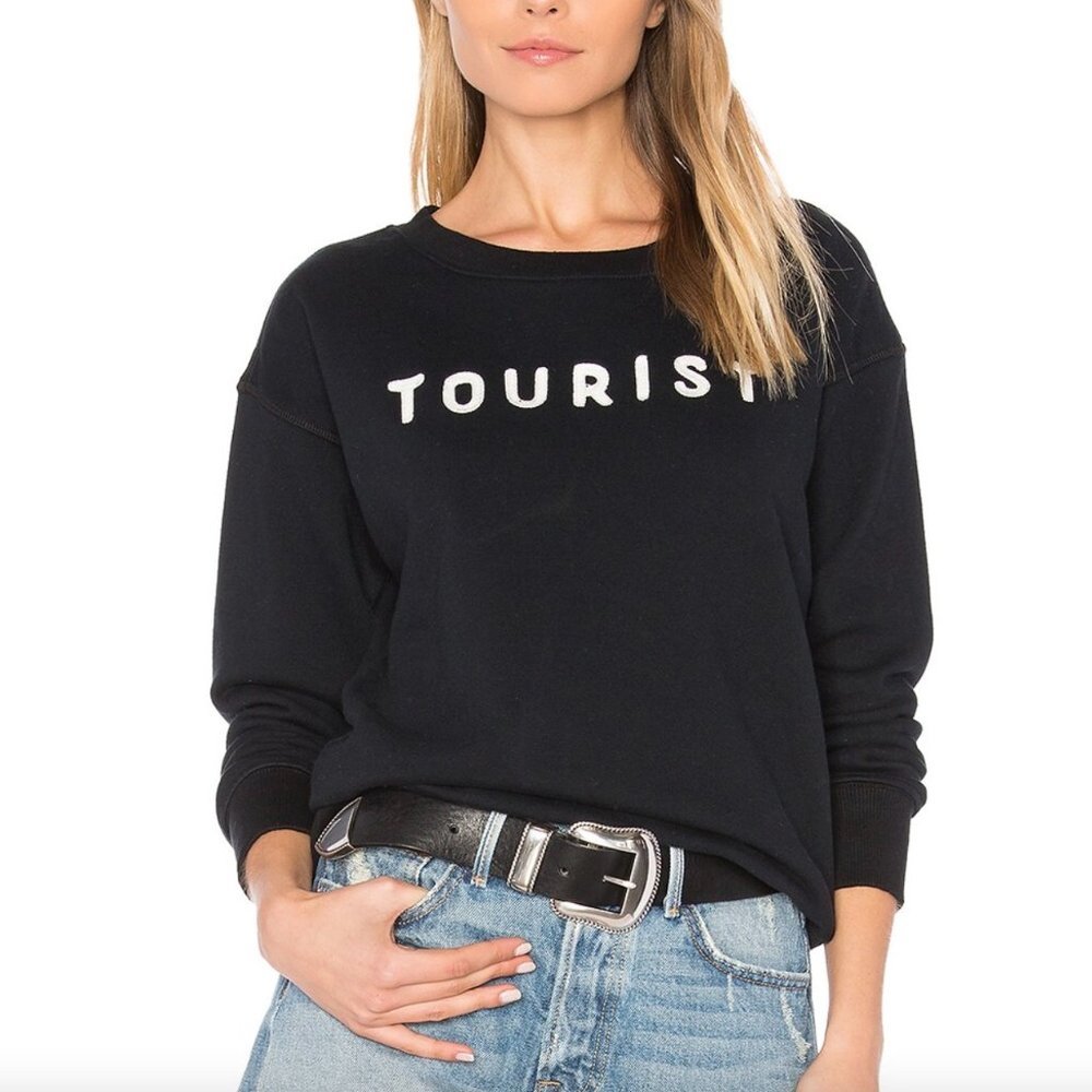 MOTHER The Big Easy Sweatshirt in Tourist - Black